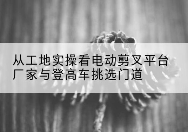 郁南电动剪叉升降平台厂家-从工地实操看电动剪叉平台厂家与登高车挑选门道